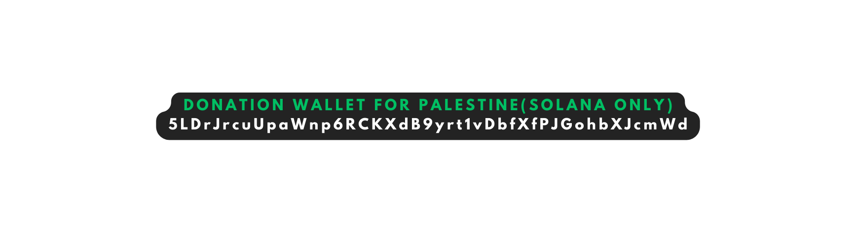 DONATION WALLET FOR PALESTINE SOLANA ONLY 5LDrJrcuUpaWnp6RCKXdB9yrt1vDbfXfPJGohbXJcmWd
